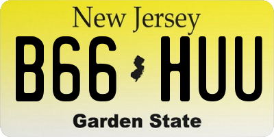 NJ license plate B66HUU