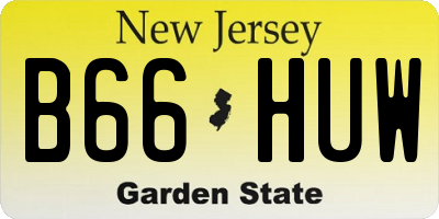 NJ license plate B66HUW