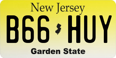 NJ license plate B66HUY