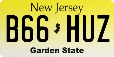 NJ license plate B66HUZ