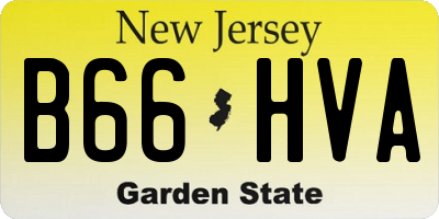 NJ license plate B66HVA