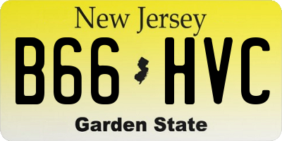 NJ license plate B66HVC