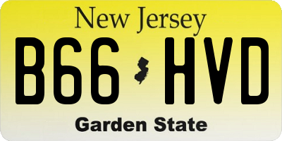 NJ license plate B66HVD