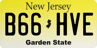 NJ license plate B66HVE