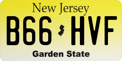 NJ license plate B66HVF