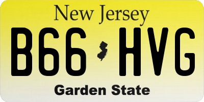 NJ license plate B66HVG