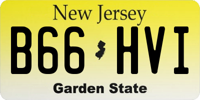 NJ license plate B66HVI