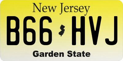 NJ license plate B66HVJ