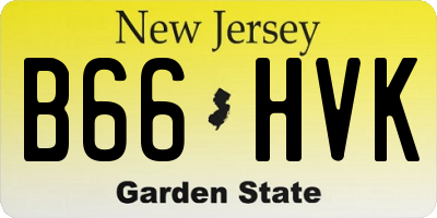 NJ license plate B66HVK