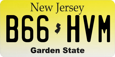 NJ license plate B66HVM