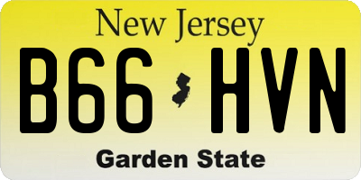 NJ license plate B66HVN