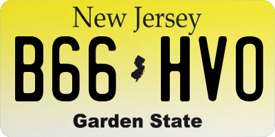 NJ license plate B66HVO