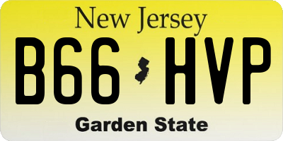 NJ license plate B66HVP