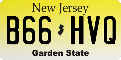 NJ license plate B66HVQ