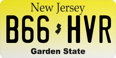 NJ license plate B66HVR