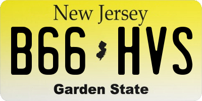 NJ license plate B66HVS