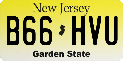 NJ license plate B66HVU