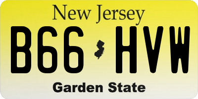 NJ license plate B66HVW