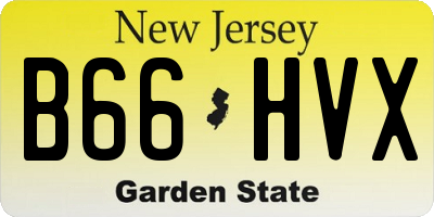 NJ license plate B66HVX