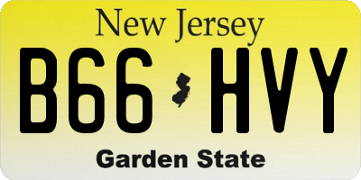 NJ license plate B66HVY