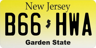 NJ license plate B66HWA