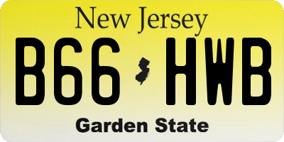 NJ license plate B66HWB