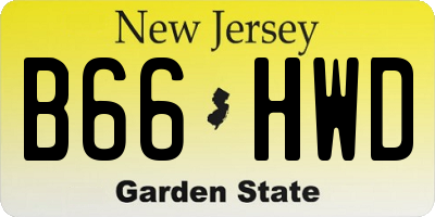 NJ license plate B66HWD