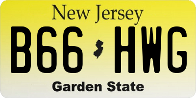 NJ license plate B66HWG