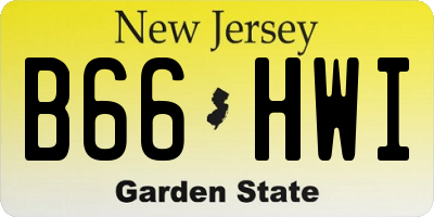 NJ license plate B66HWI