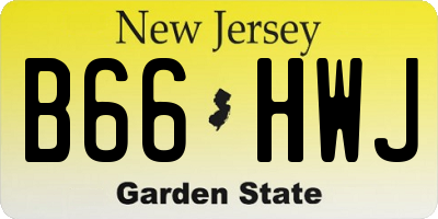 NJ license plate B66HWJ