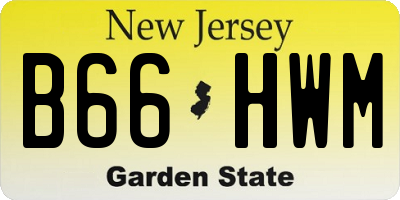 NJ license plate B66HWM