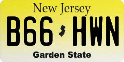 NJ license plate B66HWN