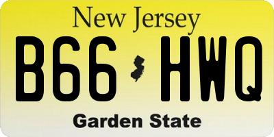 NJ license plate B66HWQ