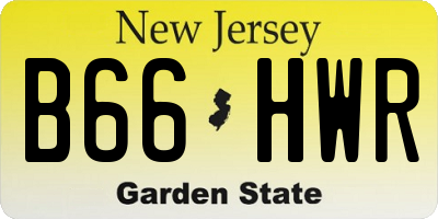 NJ license plate B66HWR