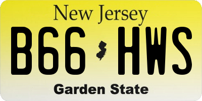 NJ license plate B66HWS