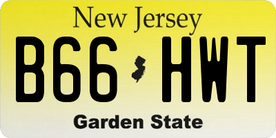 NJ license plate B66HWT