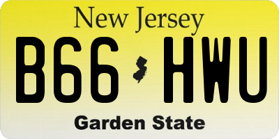 NJ license plate B66HWU