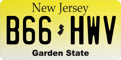 NJ license plate B66HWV