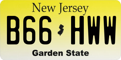 NJ license plate B66HWW