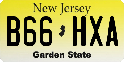 NJ license plate B66HXA