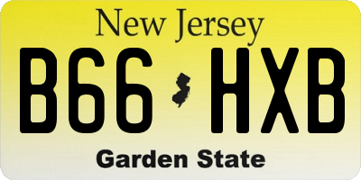 NJ license plate B66HXB