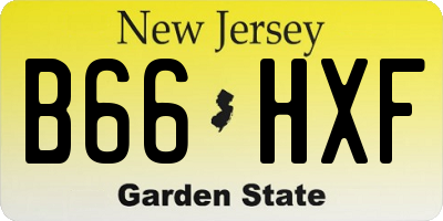 NJ license plate B66HXF