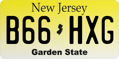 NJ license plate B66HXG