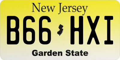 NJ license plate B66HXI