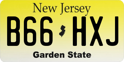 NJ license plate B66HXJ