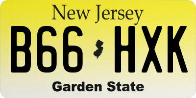 NJ license plate B66HXK