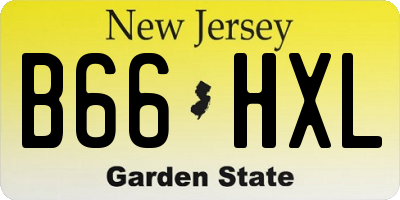 NJ license plate B66HXL