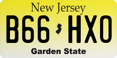 NJ license plate B66HXO