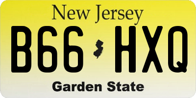 NJ license plate B66HXQ