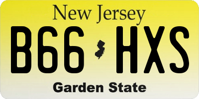 NJ license plate B66HXS